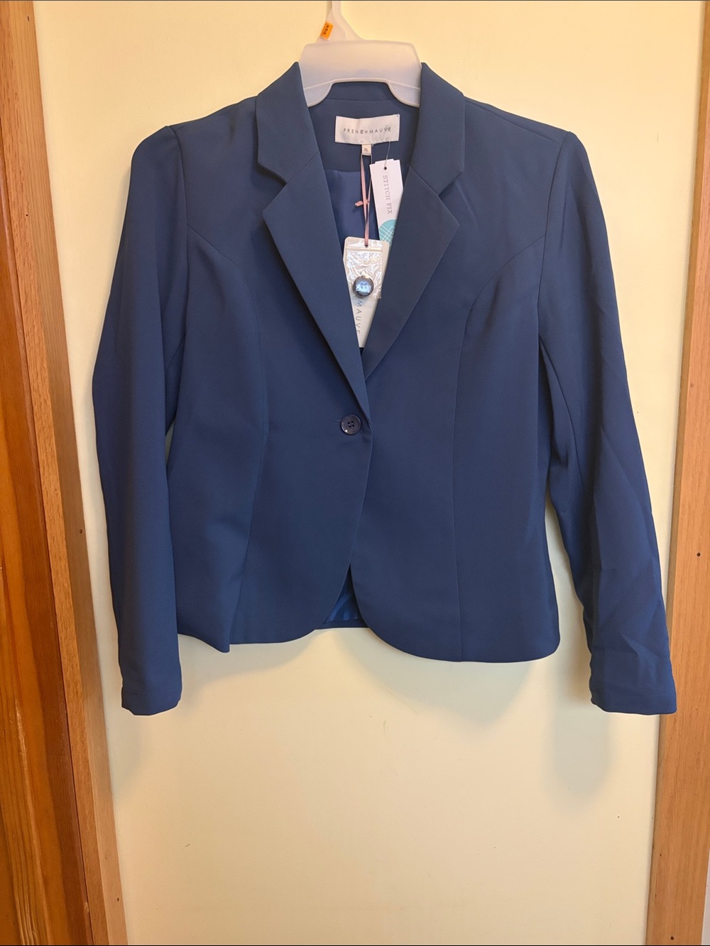 Navy Single-Button Structured by French Mauve